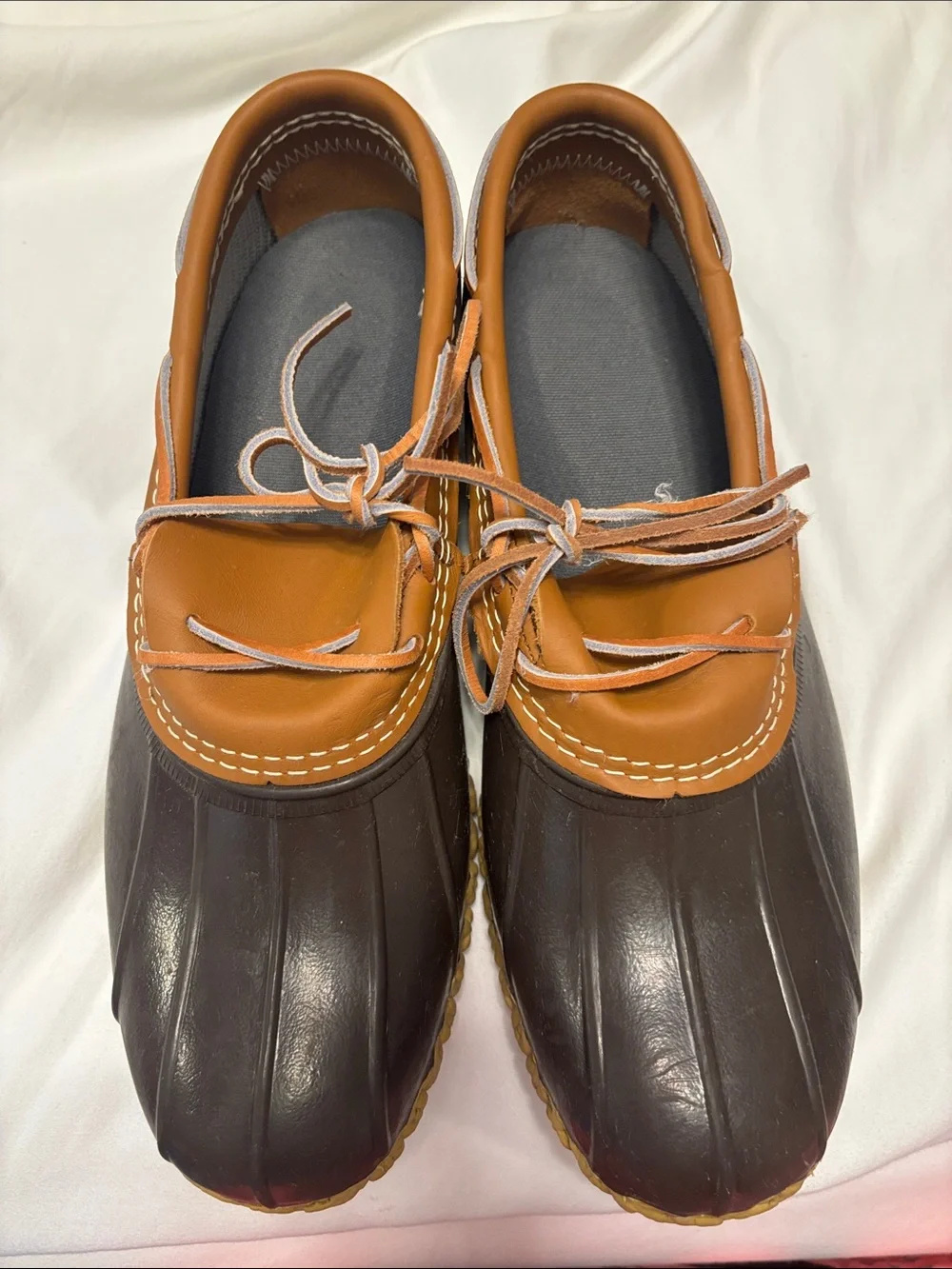 L.L. Bean Men's Brown and Tan Two-Tone Boat Shoes